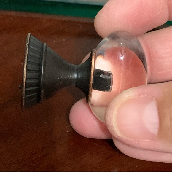 Oblong Clear and Metal Drawer Pull - Picture 7 of 8